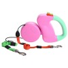 Safe Night Walking Double Dog Leash Retractable Gel-Cushioned Grip