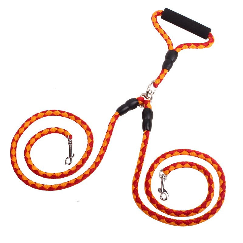 Durable Rope Dual Dog Leash for 2 Dogs Walking Multiple Pets Tangle
