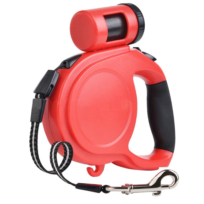 Reflective Line Safe Lighted Retractable Dog Leash SoftGrip Nylon Ribbon