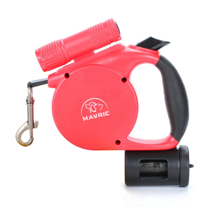 retractable dog leash with poop bags