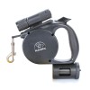 Easy Operation Retractable Tangle Free Dog Leash with Waste Bag Dispenser Lighted Flashlight