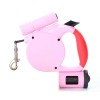 Reflective Retractable Dog Walking Leash with LED Flashlight Waste Bag Dispenser