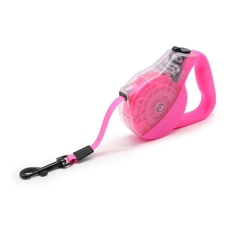 Lighted Durable Retractable Dog Leash TPU Strap with Stainless Steel