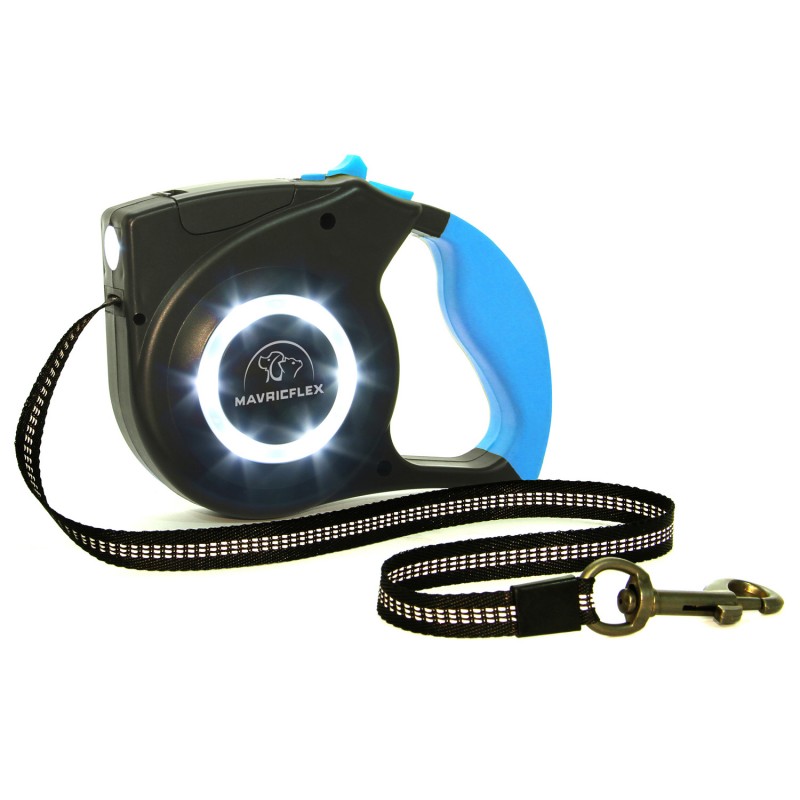 Light Up Dog Leash Flexible Retract Control and Bright LED Lights for