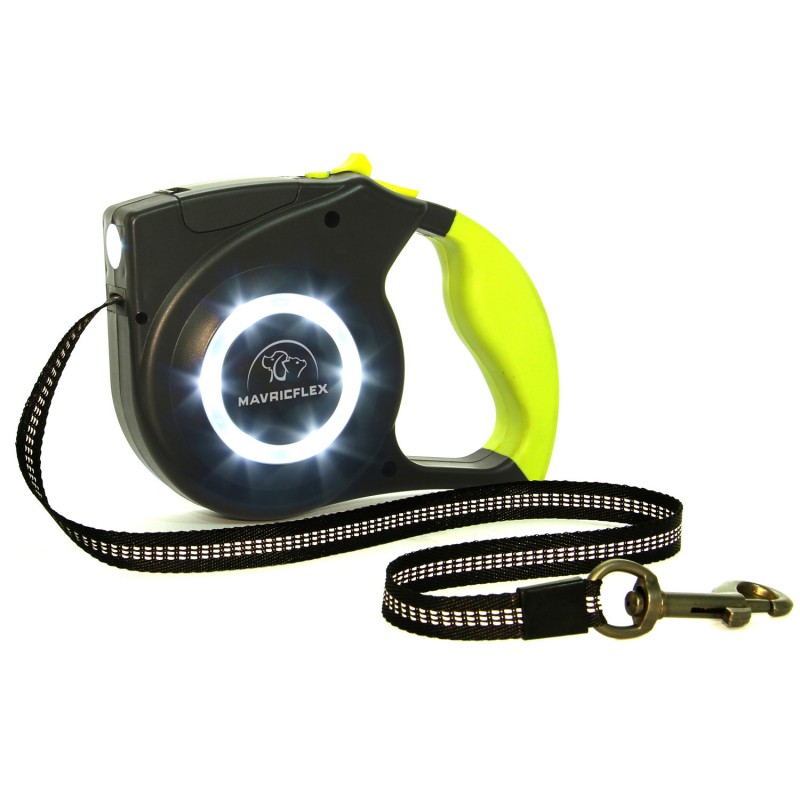 Heavy Duty Dog Leash Retractable Easy Control Design with Flashlight