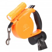 Retractable Dog Leash | Lighted Dog Leash | Heavy Duty Dog Leash with Bright Light Tangle Free Control Orange