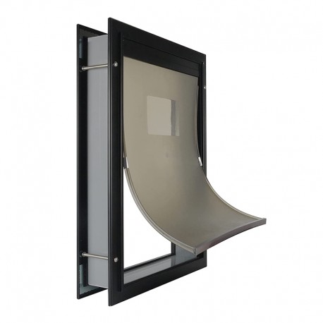 Aluminum Large Dog Door with Sliding Lock Panel | Easy Installation | Magnetic Flap Heavy Duty Dog Door for Dogs Up to 100lbs