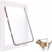 Tunnel Detachable Pet Door for Dog and Cat with 2 Locking Modes, Magnetic Flap Design and Durable Frame, Easy Install on Interior/ Exterior Door or Wall (13.18" x 10.31", Small)