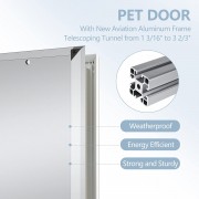 Dog Door, Aluminum Frame, Durable Magnetic Flaps Heavy-Duty Pet Door, Slide-in Lock, Energy Efficient, Easy to Install for Interior/ Exterior Door /Wall(Up to 110 Lb), Large