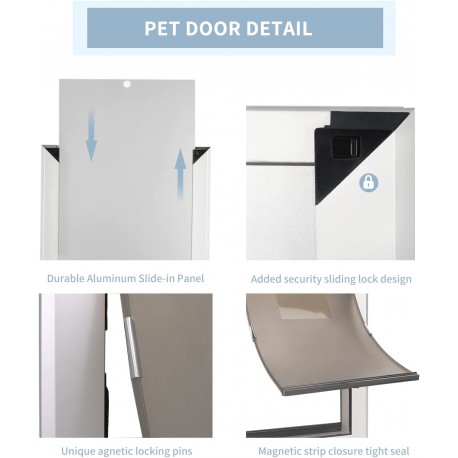 Dog Door, Aluminum Frame, Durable Magnetic Flaps Heavy-Duty Pet Door, Slide-in Lock, Energy Efficient, Easy to Install for Interior/ Exterior Door /Wall(Up to 220 Lb), X-Large Visit the PATAPLUS Store