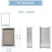Dog Door for Wall, Telescoping Tunnel, Aluminum Frame, Durable Magnetic Double Flaps Heavy-Duty Pet Door, Security Lock, Energy Efficient, Easy to Install(Up to 110 Lb), Large