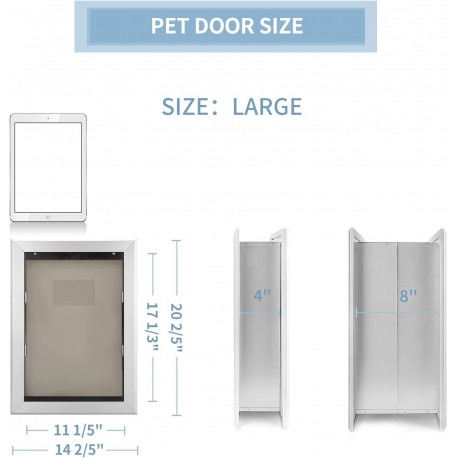 Dog Door for Wall, Telescoping Tunnel, Aluminum Frame, Durable Magnetic Double Flaps Heavy-Duty Pet Door, Security Lock, Energy Efficient, Easy to Install(Up to 110 Lb), Large Dog Door for Wall, Telescoping Tunnel, Aluminum Frame, Durable Magnetic Double Flaps Heavy-Duty Pet Door, Security Lock, Energy Efficient, Easy to Install(Up to 110 Lb), Large