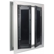 Luxurious Dog Doors, Aluminum Frame, Durable Swing Double Magnetic Flaps Heavy-Duty Pet Door, Security Lock, Energy Efficient, Easy to Install for Interior/ Exterior Door /Wall(Large)