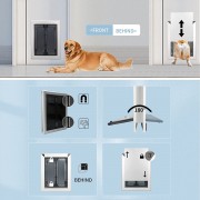 Luxurious Dog Doors, Aluminum Frame, Durable Swing Double Magnetic Flaps Heavy-Duty Pet Door, Security Lock, Energy Efficient, Easy to Install for Interior/ Exterior Door /Wall(Medium)