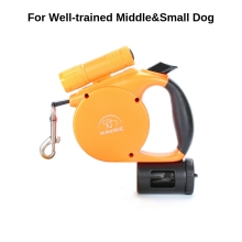 Outdoor Reflective Retractable Dog Leash with Light Waste Bag Dispenser Outdoor Reflective Retractable Dog Leash with Light Waste Bag Dispenser