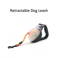 Anti-Aging Waterproof Lighted dog leash Smooth TPU Strap with Black Case